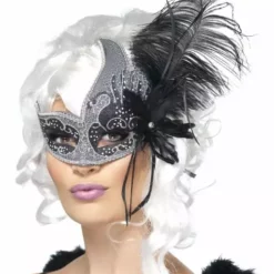 Antifaz Veneciano Con Plumas