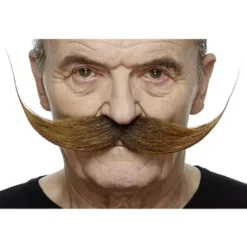 Bigote Repeinado Castaño Para Hombre