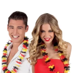 Collar Hawaiano Tricolor Rojo, Amarillo Y Negro -Tradiciones Ventas collar hawaiano tricolor rojo amarillo y negro 2