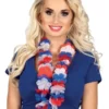 Collar Hawaiano Tricolor Rojo, Blanco Y Azul