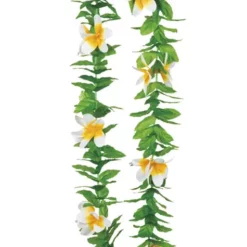 Collar Hawaiano Verde Con Flores