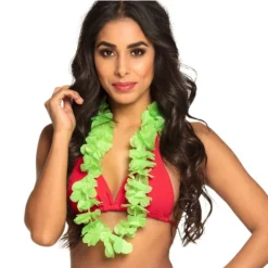 Collar Hawaiano Verde Para Adulto