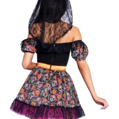 Disfraz De Catrina Colorida Para Mujer -Tradiciones Ventas disfraz de catrina colorida para mujer 4