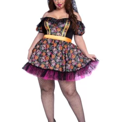 Disfraz De Catrina Colorida Para Mujer Talla Grande