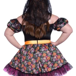 Disfraz De Catrina Colorida Para Mujer Talla Grande -Tradiciones Ventas disfraz de catrina colorida para mujer talla grande 3