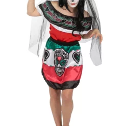 Disfraz De Dia De Los Muertos Mexico Para Mujer -Tradiciones Ventas disfraz de catrina mexicana para mujer 3