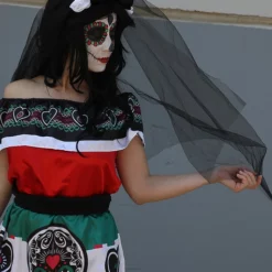 Disfraz De Dia De Los Muertos Mexico Para Mujer -Tradiciones Ventas disfraz de catrina mexicana para mujer 5