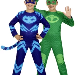 Disfraz De Gatuno Y Gekko Reversible - Pj Masks