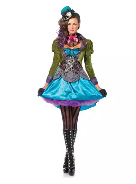 Disfraz De Sombrerero Deluxe Para Mujer 1 Disfraz De Sombrerero Deluxe Para Mujer