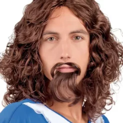 Peluca Castaña De Mosquetero Con Perilla Para Hombre