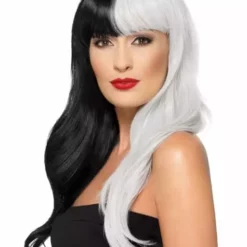 Peluca De Bruja Deluxe Blanca Y Negra Para Mujer