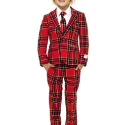 Traje Estampado Escocés "Lumberjack" Para Niño - Opposuits